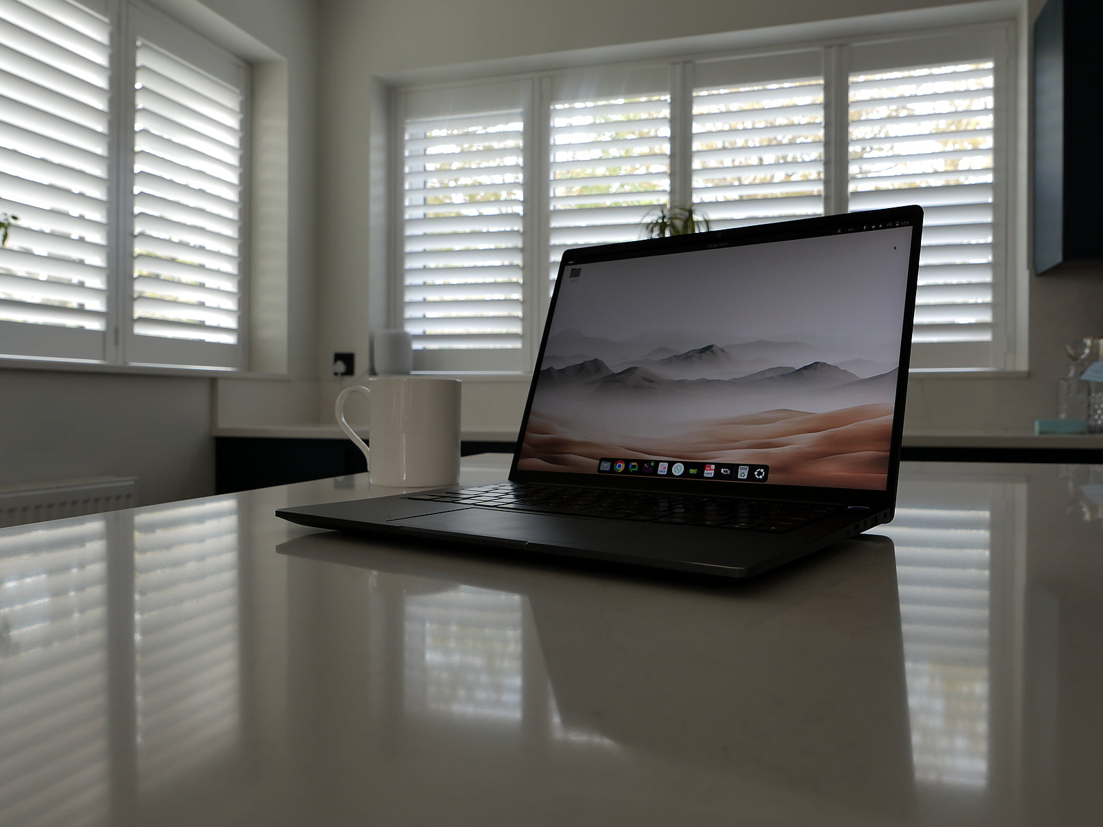 StarBook Horizon laptop on a desk